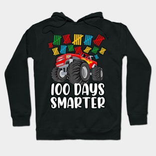 Boys 100Th Day Of School Monster Truck 100 Smarter Hoodie